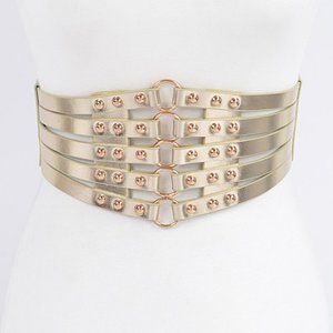 BNWT Gold Plus Size Elastic Wide Corset Fashion Belt